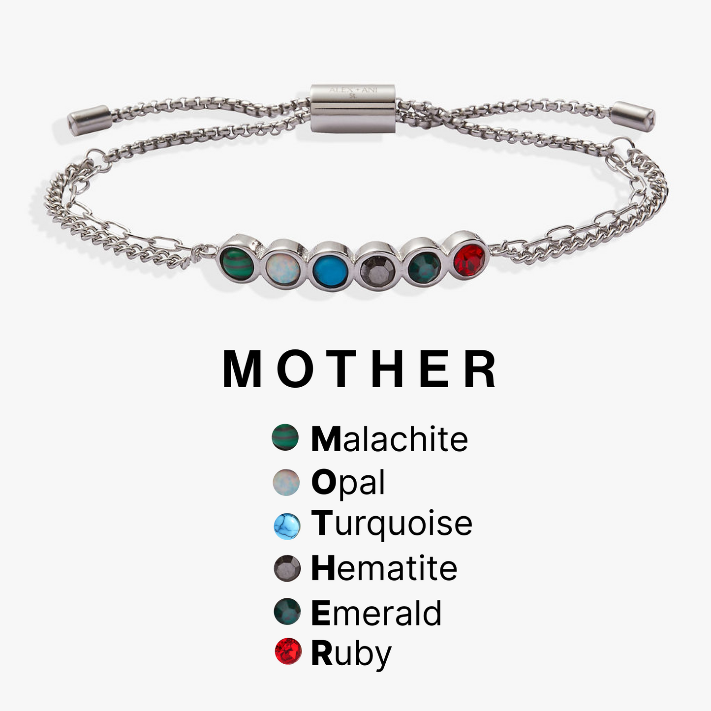 Mother Hidden Message Acrostic Bolo Bracelet