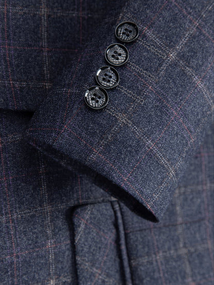 Men's 3pcs Gingham Suit Set, Casual Lapel Collar, Regular Fit, Long Sleeve, Non-Stretch Woven Viscose 26%, Polyester 74%, All Seasons, Includes Vest, Shirt, Pants - 290gsm Fabric Weight