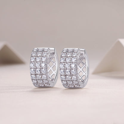 Top-quality Moissanite Luxury And Fashionable Light Luxury Jewelry Silver Stud Earrings S925 Silver Plated Platinum