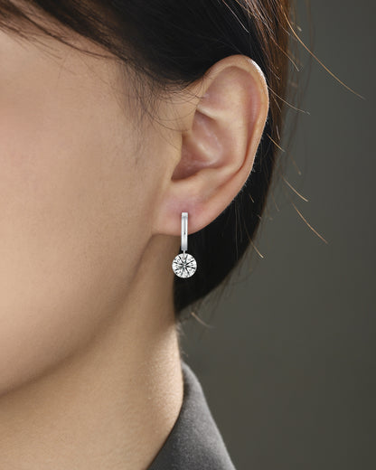 Top-quality Moissanite Luxury And Fashionable Light Luxury Jewelry Silver Stud Earrings S925 Silver Plated Platinum