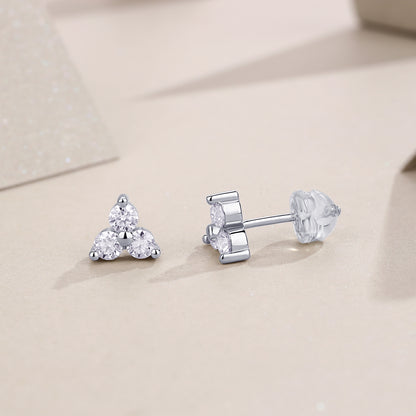Top-quality Moissanite Luxury And Fashionable Light Luxury Jewelry Silver Stud Earrings S925 Silver Plated Platinum