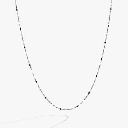 Enamel Black Dot Chain Necklace