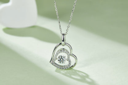 Set With Top-quality Moissanite, This Luxurious And Fashionable Light Luxury Trend Jewelry Necklace Pendant Is Made Of S925 Silver Electroplated With Platinum