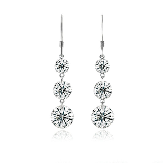 Top-quality Moissanite Luxury And Fashionable Light Luxury Jewelry Silver Stud Earrings S925 Silver Plated Platinum