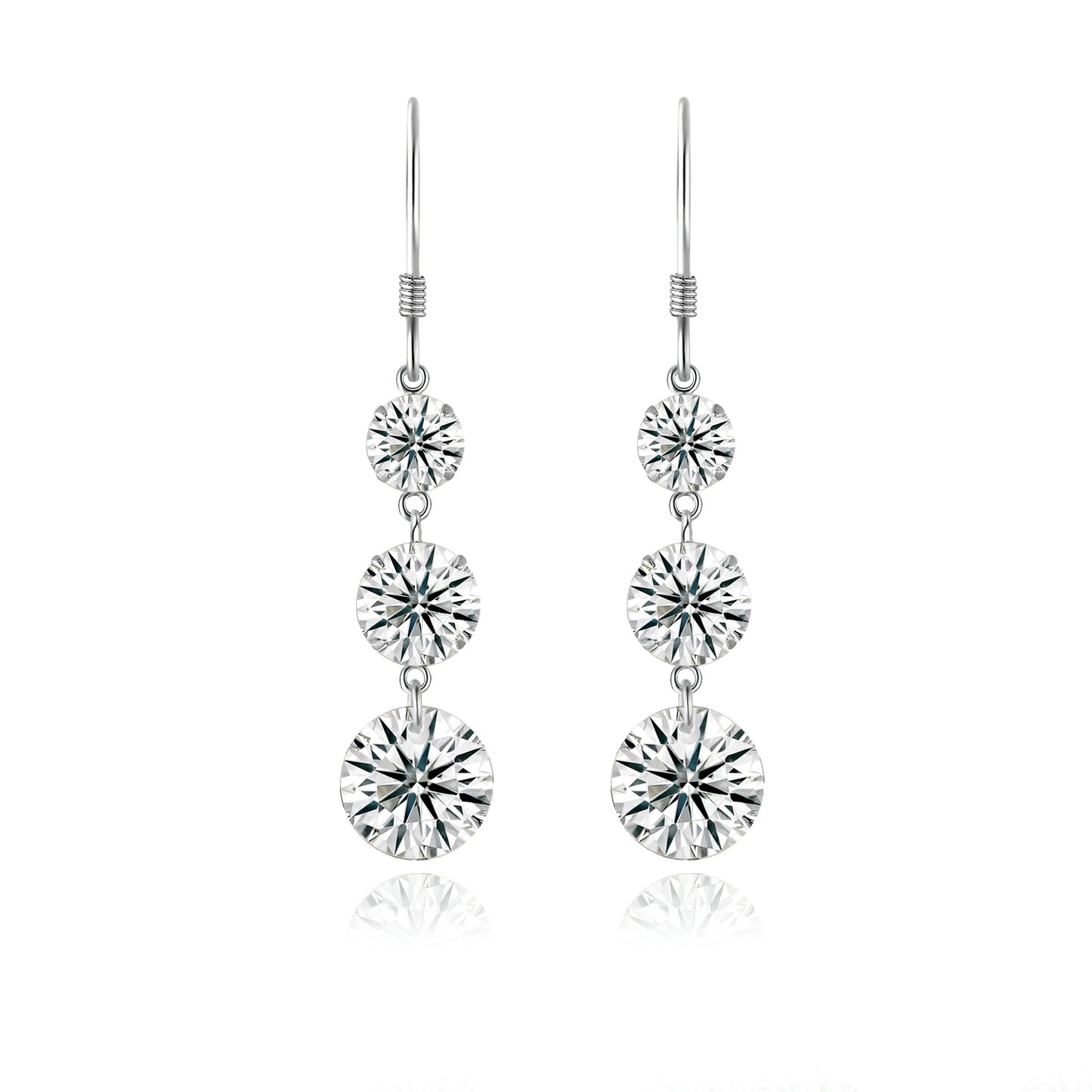 Top-quality Moissanite Luxury And Fashionable Light Luxury Jewelry Silver Stud Earrings S925 Silver Plated Platinum