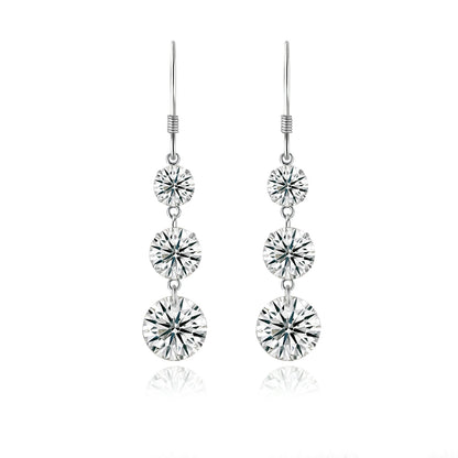 Top-quality Moissanite Luxury And Fashionable Light Luxury Jewelry Silver Stud Earrings S925 Silver Plated Platinum