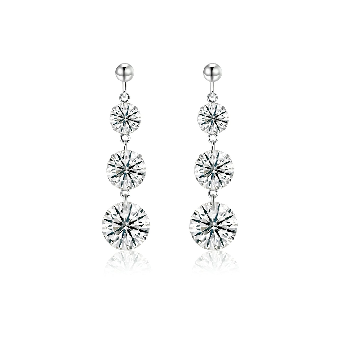 Top-quality Moissanite Luxury And Fashionable Light Luxury Jewelry Silver Stud Earrings S925 Silver Plated Platinum