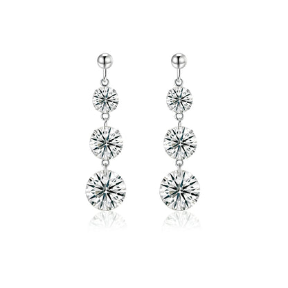 Top-quality Moissanite Luxury And Fashionable Light Luxury Jewelry Silver Stud Earrings S925 Silver Plated Platinum