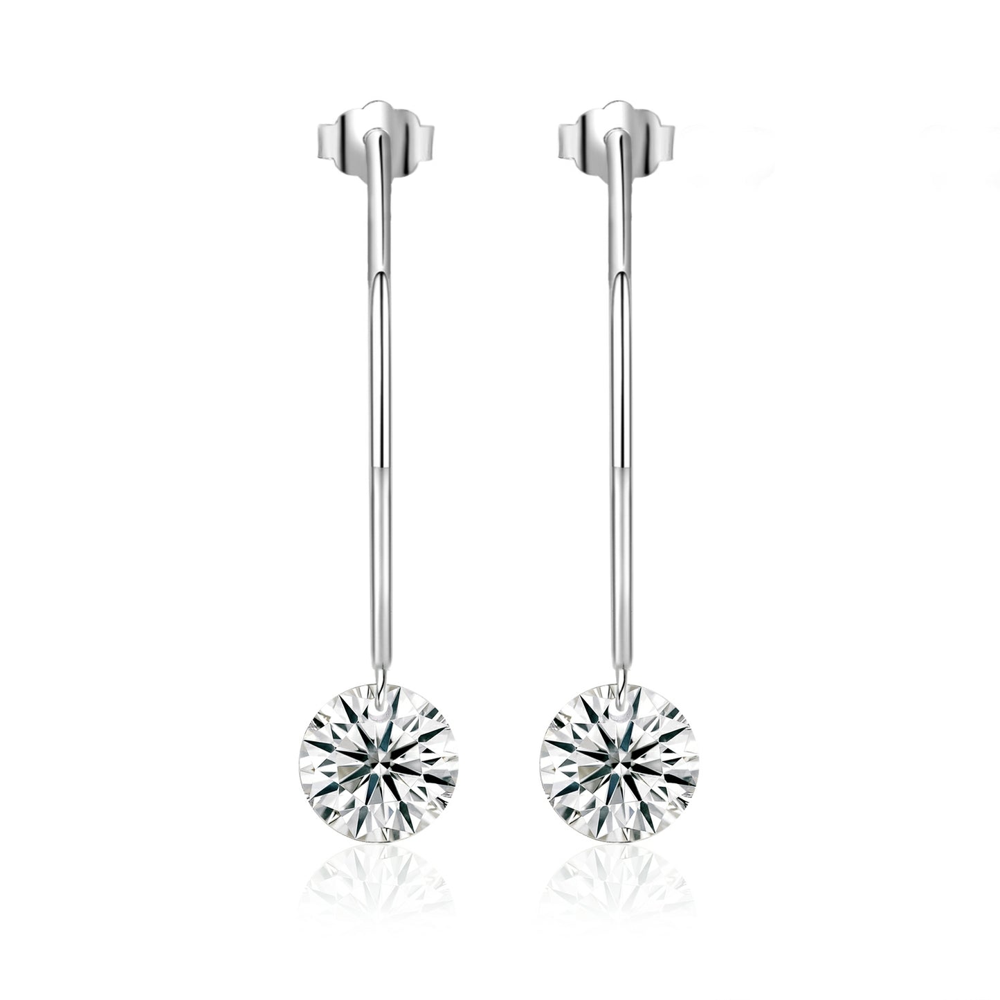 Top-quality Moissanite Luxury And Fashionable Light Luxury Jewelry Silver Stud Earrings S925 Silver Plated Platinum