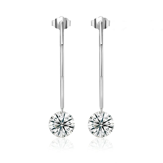 Top-quality Moissanite Luxury And Fashionable Light Luxury Jewelry Silver Stud Earrings S925 Silver Plated Platinum