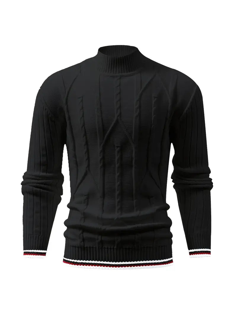 ThermaLuxe Striped High-Neck Top