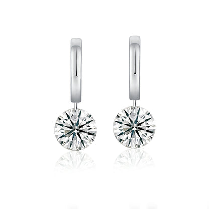Top-quality Moissanite Luxury And Fashionable Light Luxury Jewelry Silver Stud Earrings S925 Silver Plated Platinum