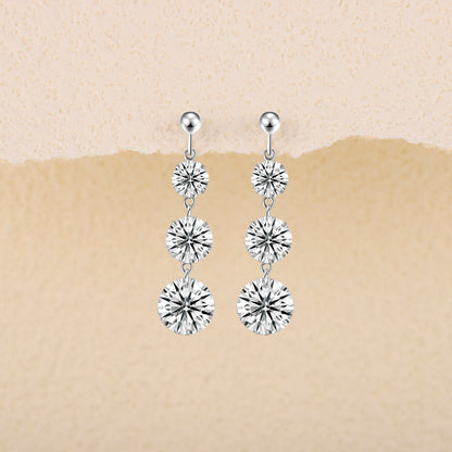 Top-quality Moissanite Luxury And Fashionable Light Luxury Jewelry Silver Stud Earrings S925 Silver Plated Platinum