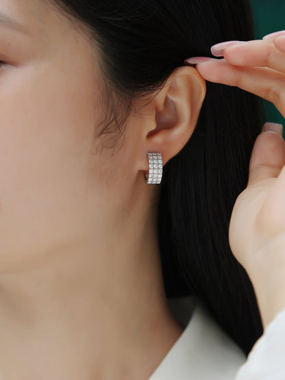 Top-quality Moissanite Luxury And Fashionable Light Luxury Jewelry Silver Stud Earrings S925 Silver Plated Platinum