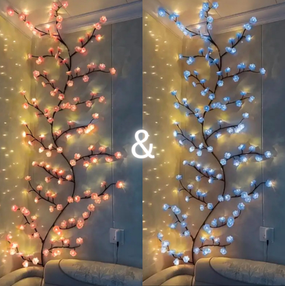 Pink & Blue Cherry Blossom Vine String Lights