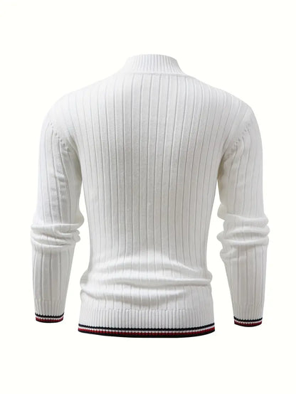 ThermaLuxe Striped High-Neck Top