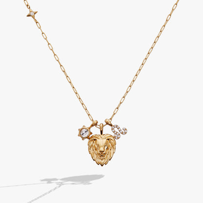 Leo Zodiac Charm Cluster Necklace