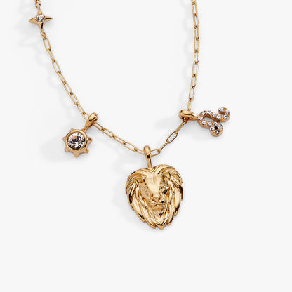Leo Zodiac Charm Cluster Necklace