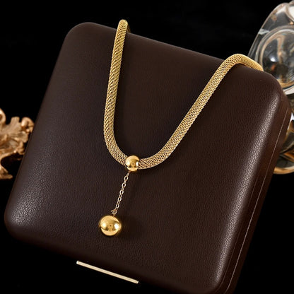 Elegant Water Drop Pendant Necklace - 18K Gold Plated Stainless Steel Jewelry Gift for Women