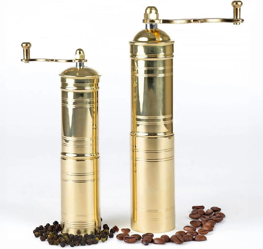 Brass Coffee and Spice Grinder – Vintage Manual Coffee Mill, Kitchen Decor, and Pepper Grinder