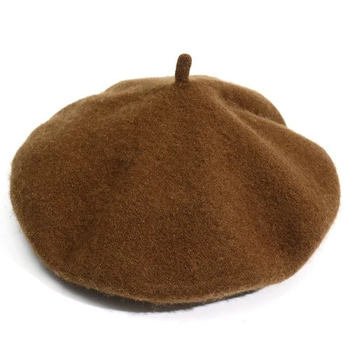 Woolen French Beret for Women - Thick Artist Painter Hat, Warm Walking Cap