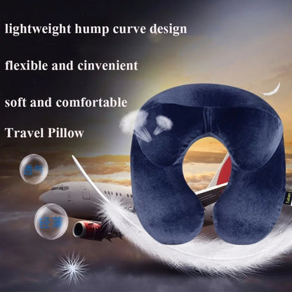 Inflatable U-Shape Travel Neck Pillow – Comfortable Airplane Pillow for Sleeping, Portable Travel Accessory