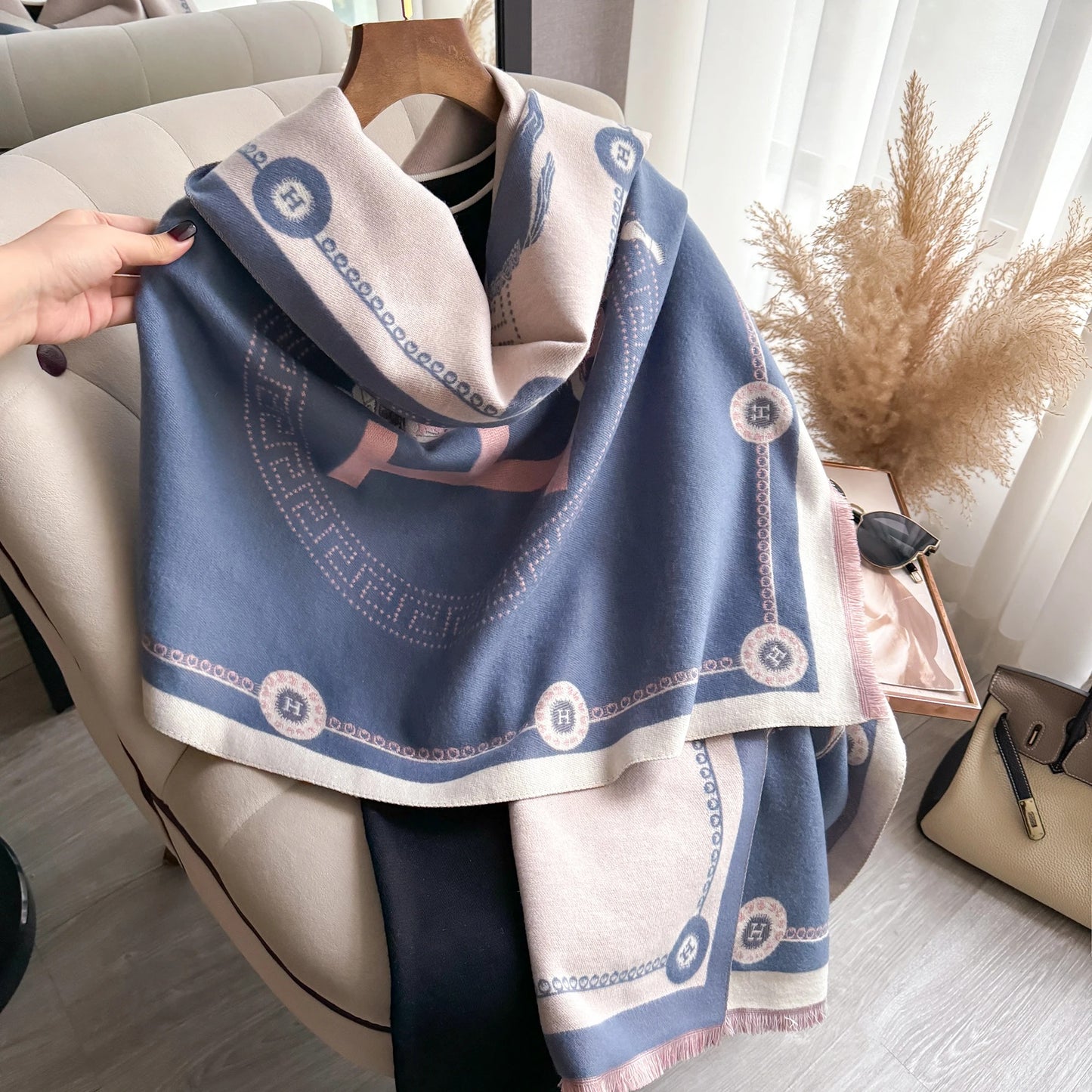 Luxury Winter Cashmere Scarf Women Pashmina Blanket Poncho Shawl Thick Warm Foulard