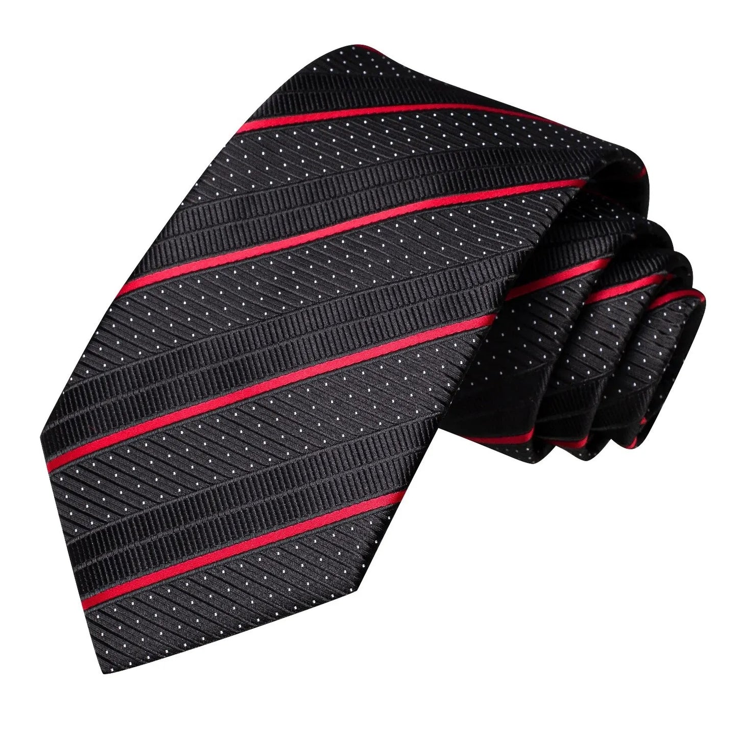 Men's Silk Business Tie Set with Handkerchief & Cufflinks