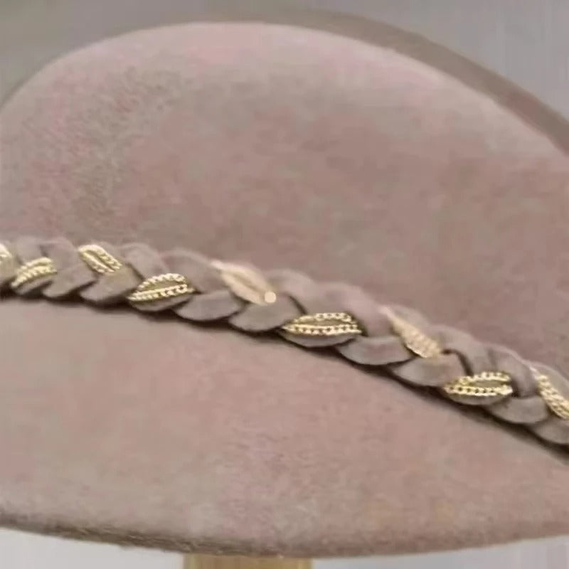 Women's Decorative Wool Equestrian Hat - High-Quality Japanese Handwoven Retro Felt Baseball Cap