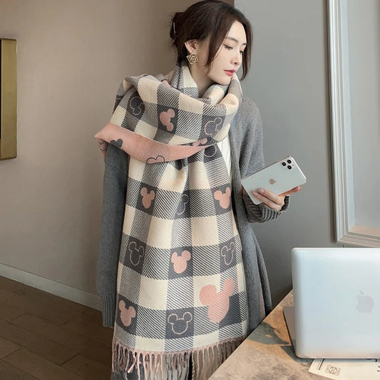 Elegant Women's Pashmina Scarf - Warm Winter Shawl, Versatile Thickened Wrap for Daily Use, Fashionable Autumn Accessory