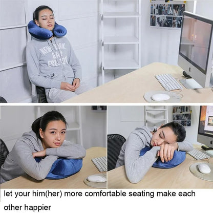 Inflatable U-Shape Travel Neck Pillow – Comfortable Airplane Pillow for Sleeping, Portable Travel Accessory