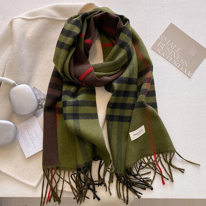 Thick Cashmere Plaid Design Scarf