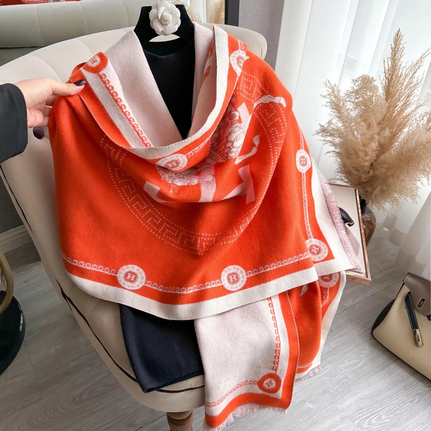 Luxury Winter Cashmere Scarf Women Pashmina Blanket Poncho Shawl Thick Warm Foulard