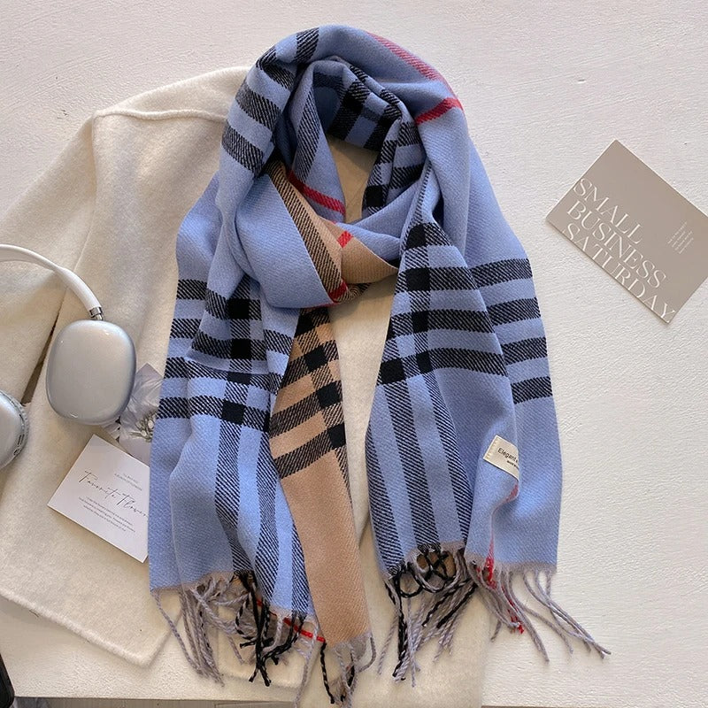 Thick Cashmere Plaid Design Scarf