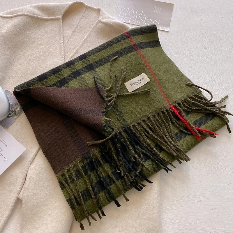 Thick Cashmere Plaid Design Scarf