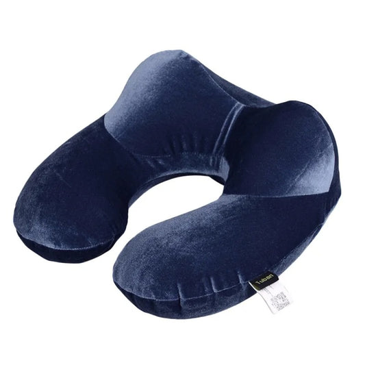 Inflatable U-Shape Travel Neck Pillow – Comfortable Airplane Pillow for Sleeping, Portable Travel Accessory