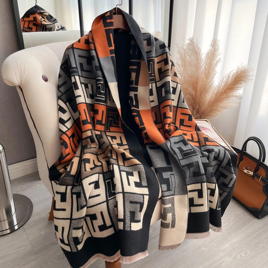 Double-Sided Cashmere Feel Winter Scarf for Women - Luxury Warm Shawl Wrap