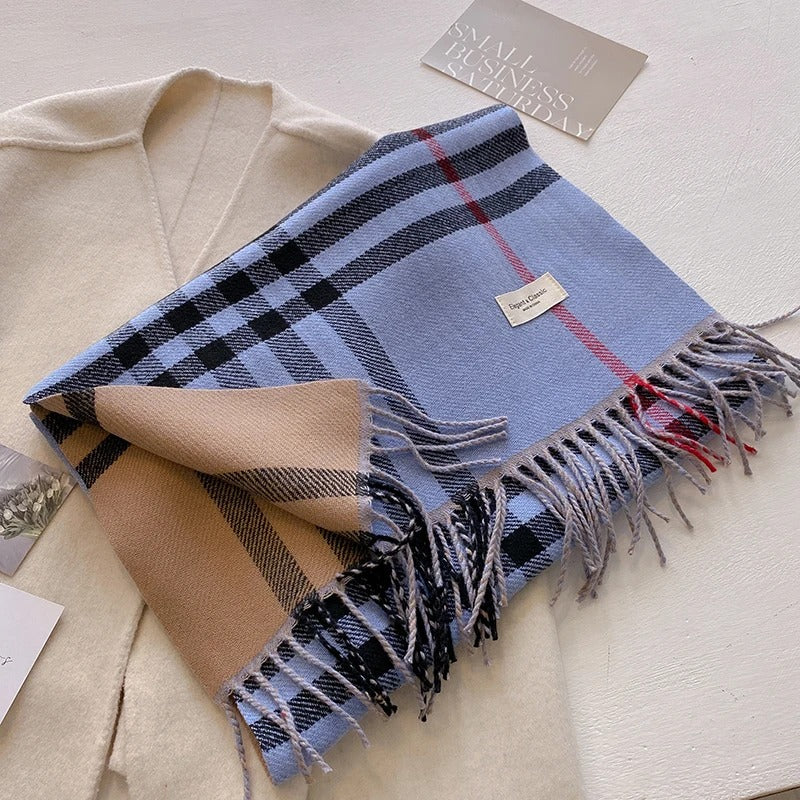 Thick Cashmere Plaid Design Scarf