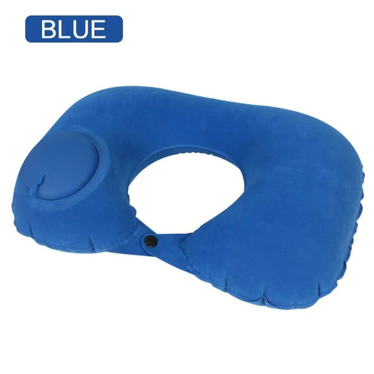 Inflatable U-Shaped Neck Pillow with Air Pressure Support – Travel Cushion for Airplane, Car & Train, Portable & Ergonomic Design