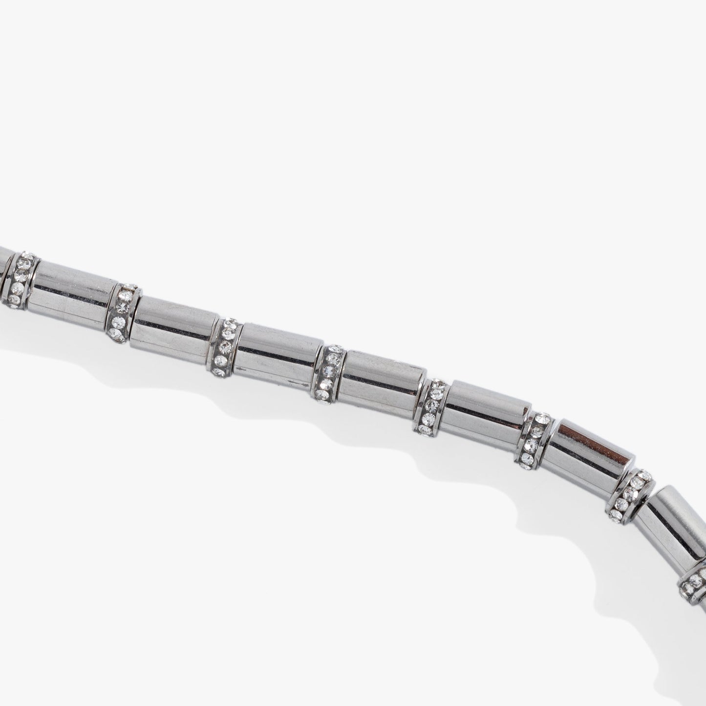 Tube Bead and Crystal Chain Bracelet