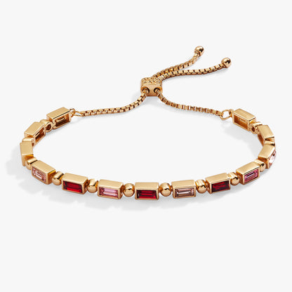 Ruby Rose Ombre Crystal Bolo Bracelet