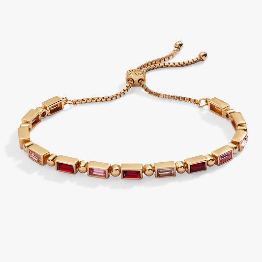 Ruby Rose Ombre Crystal Bolo Bracelet