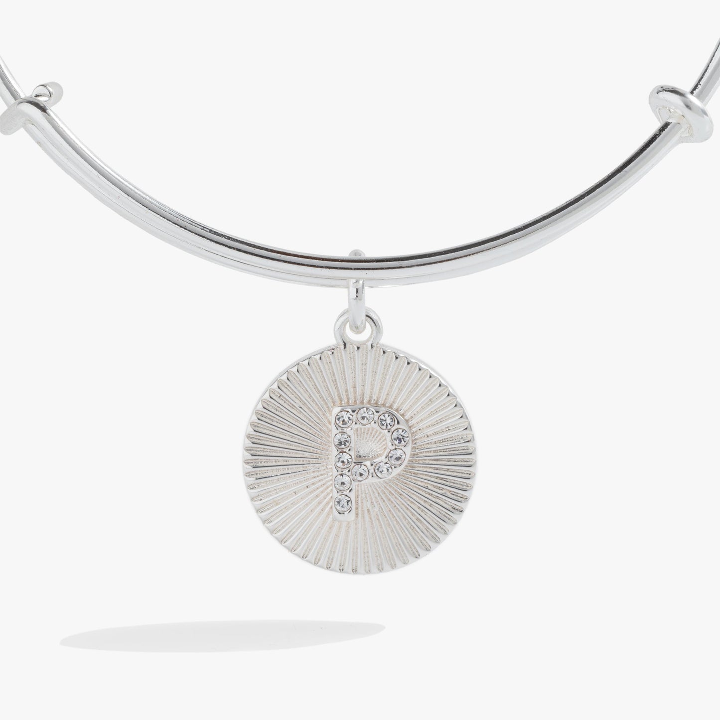 Initial P Pave Starburst Texture Bangle