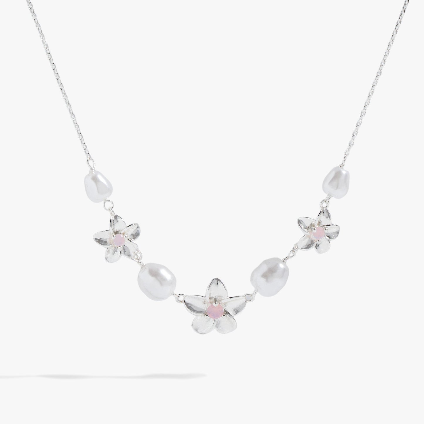 Plumeria Pearl Necklace