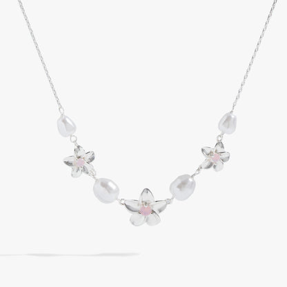 Plumeria Pearl Necklace