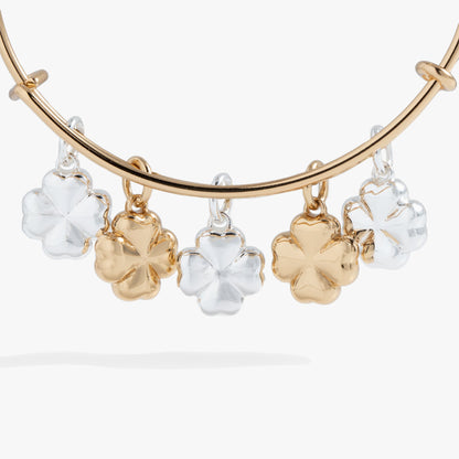 Puffy Clover Multi-Charm Bangle