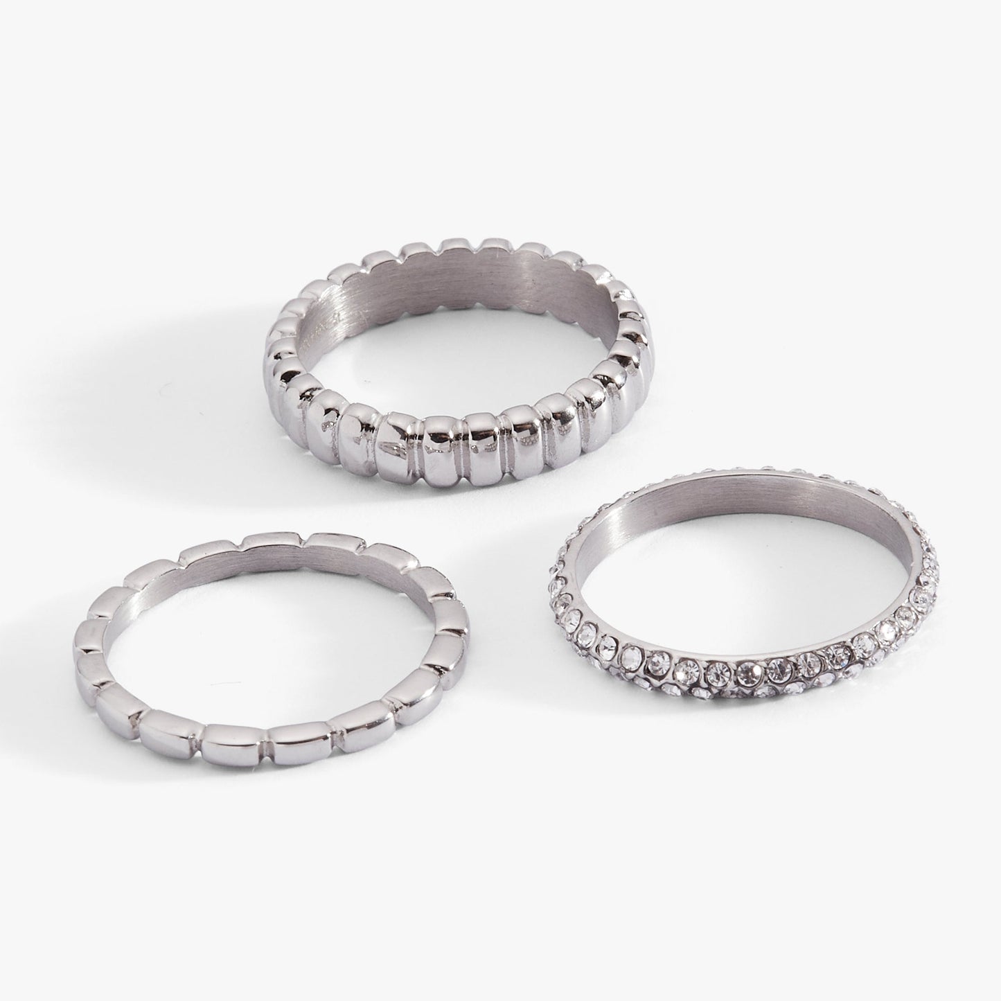 Ribbed Stacking Ring Set of 3