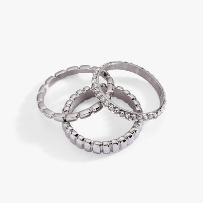 Ribbed Stacking Ring Set of 3