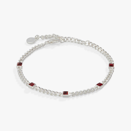 January Birthstone Scarlet Curb Chain Bracelet
