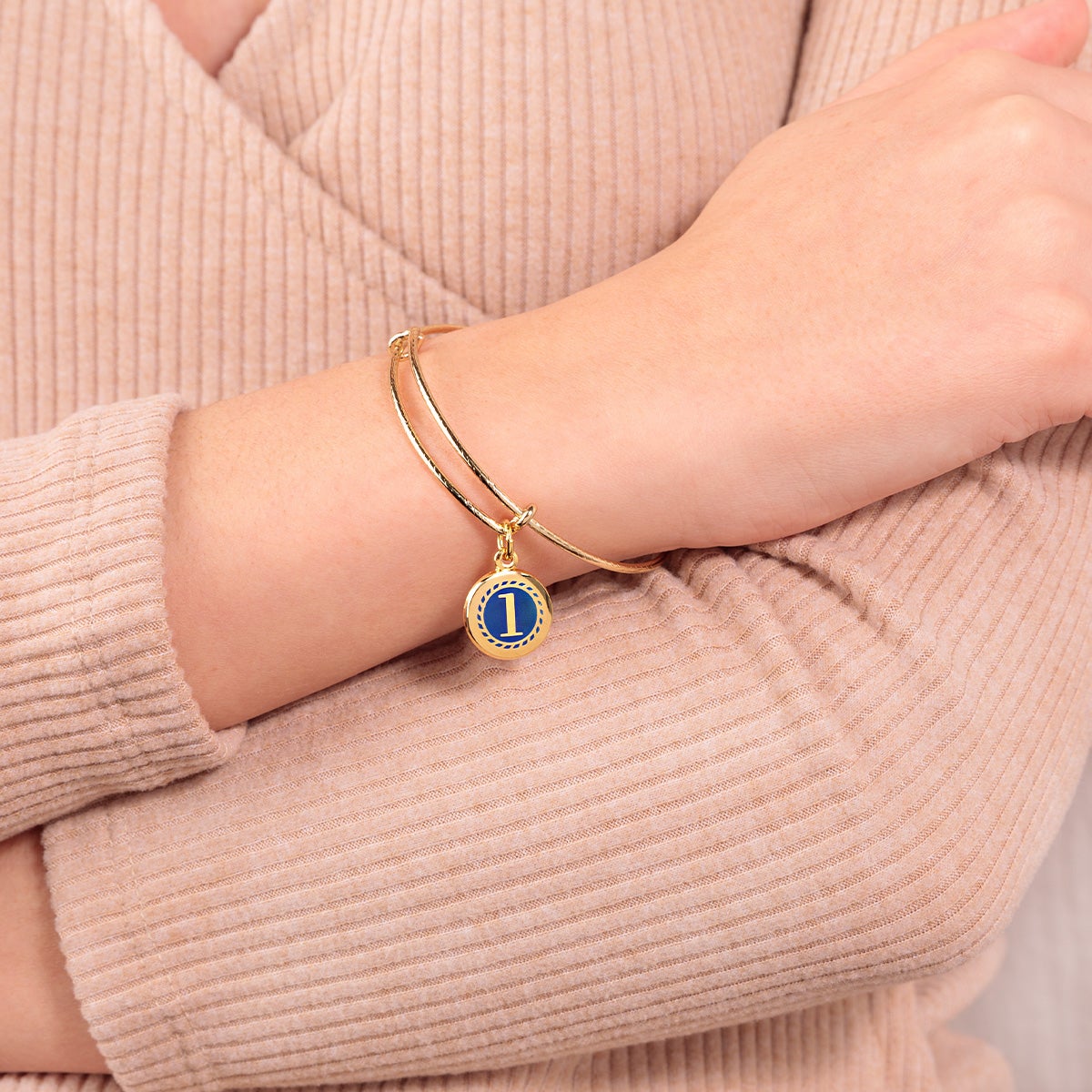 Number 3 Charm Bangle | Wholeness, Creativity, and Intuition